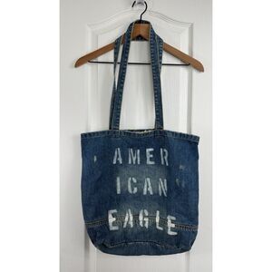 American Eagle Outfitters Distressed Denim Tote Bag 100% Cotton New With Tags